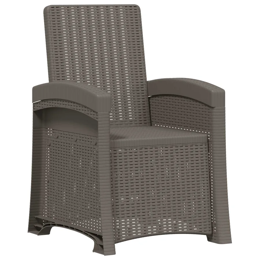 Chaise de jardin inclinable imitant le rotin Gris clair PP - 2