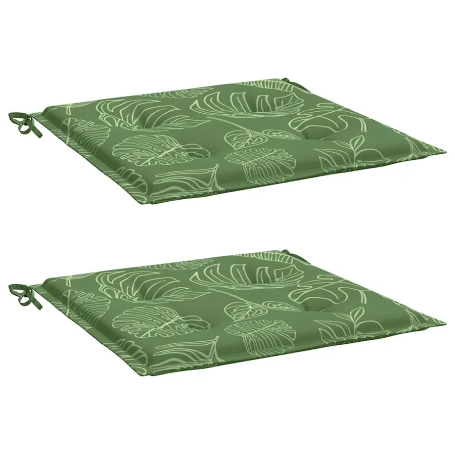 Coussins de chaise lot de 2 motif de feuilles 40x40x4 cm tissu - 3