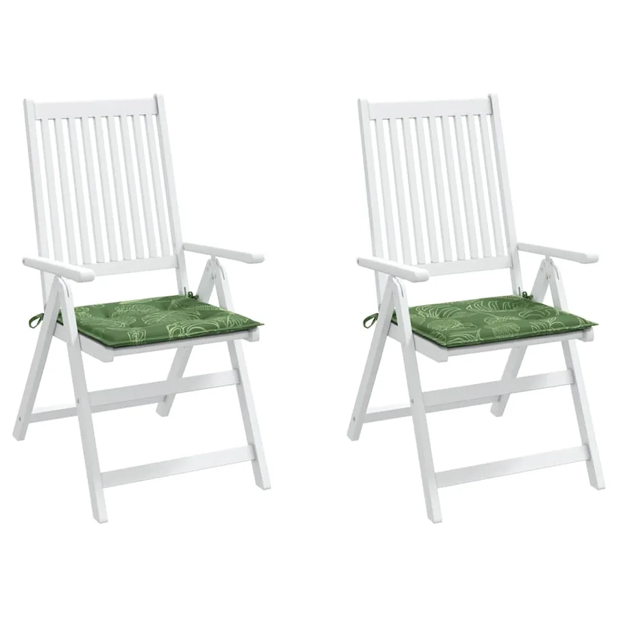 Coussins de chaise lot de 2 motif de feuilles 40x40x4 cm tissu - 4