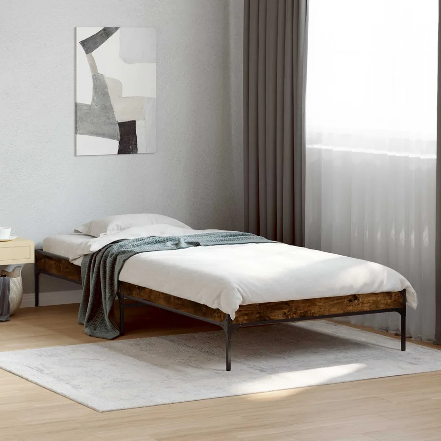 Cadre de lit Chêne Fumé 80 x 200 cm Bois d'ingénierie