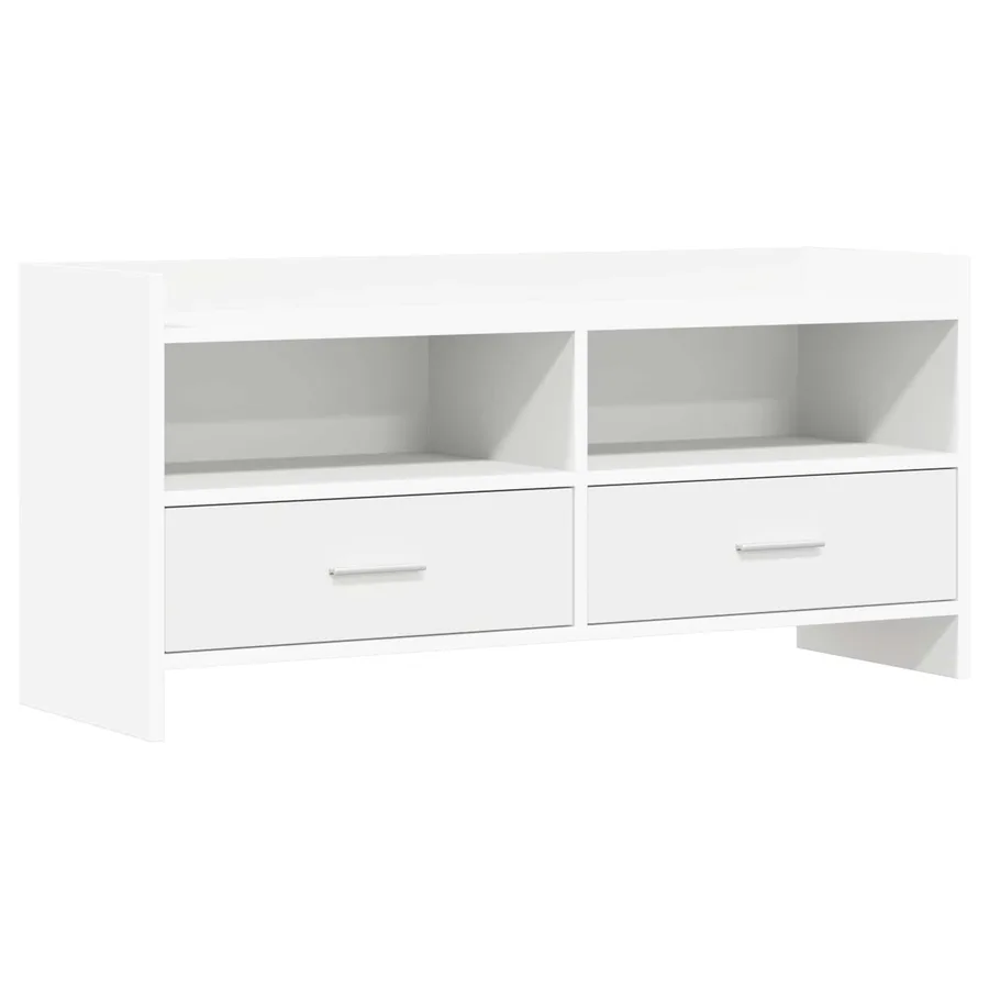 Meuble TV 100 x 33 x 47 cm Blanc Bois d'ingénierie - 2