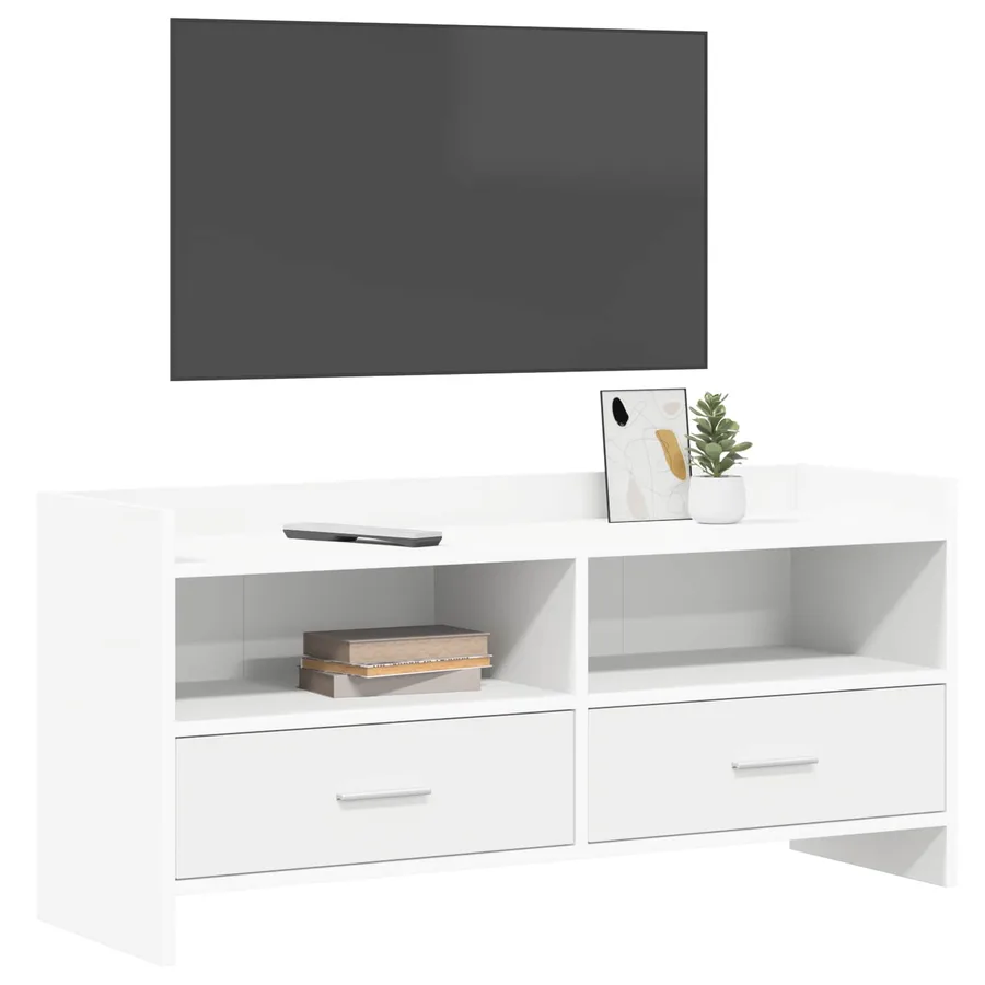 Meuble TV 100 x 33 x 47 cm Blanc Bois d'ingénierie - 3