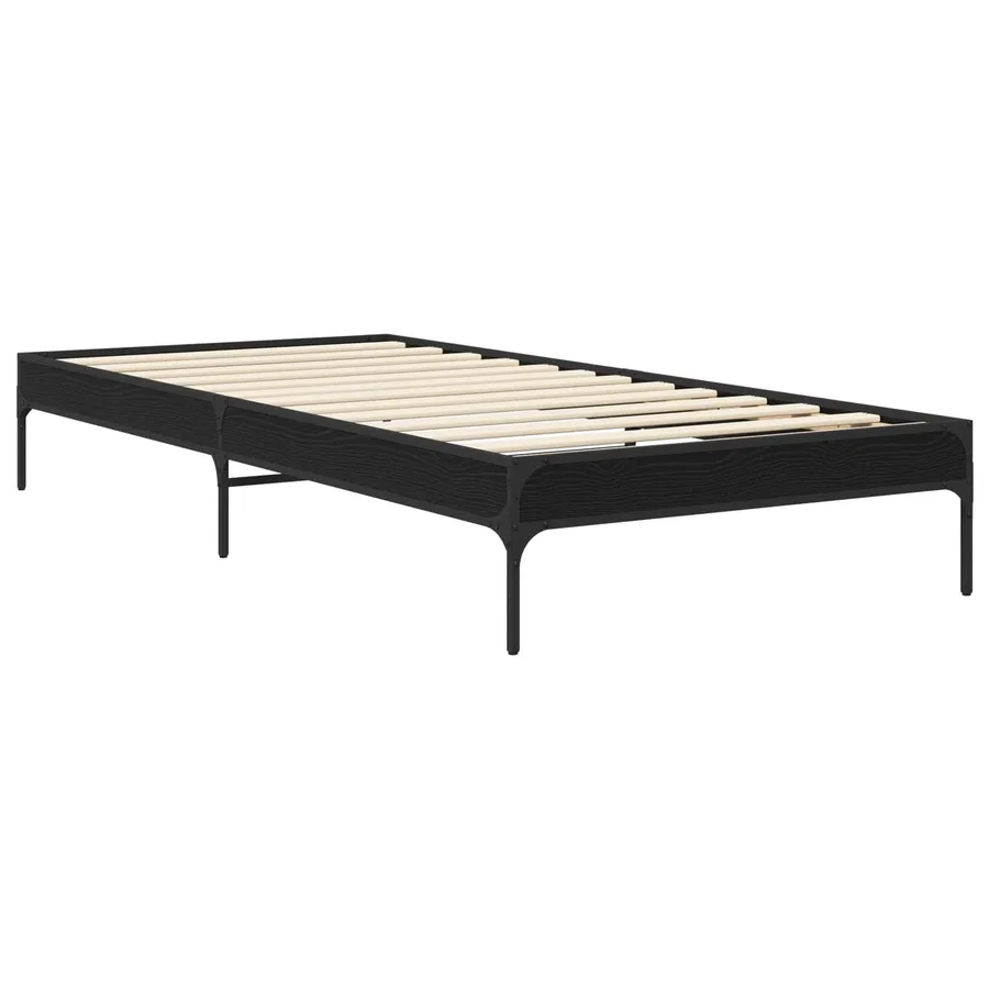 Cadre de lit Chêne noir 80 x 200 cm Bois d'ingénierie - 2