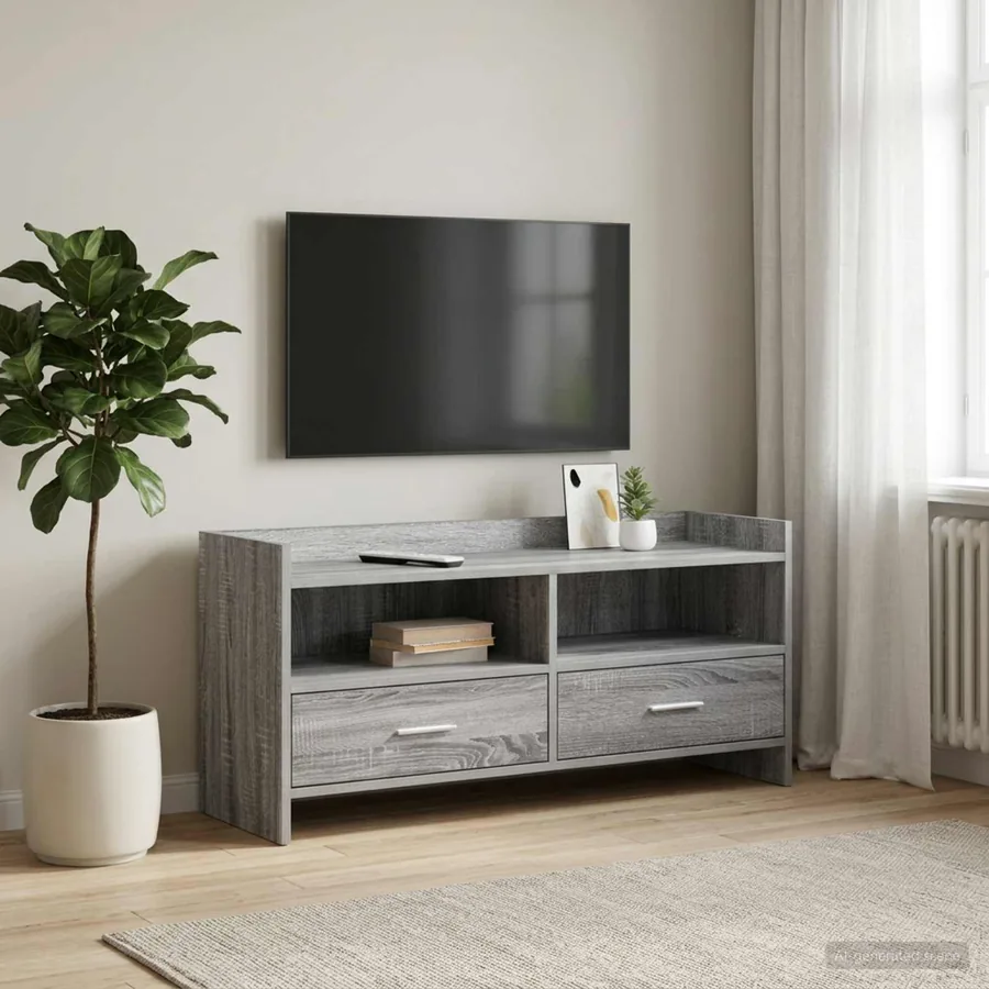 Meuble TV 100 x 33 x 47 cm Sonoma gris Bois d'ingénierie