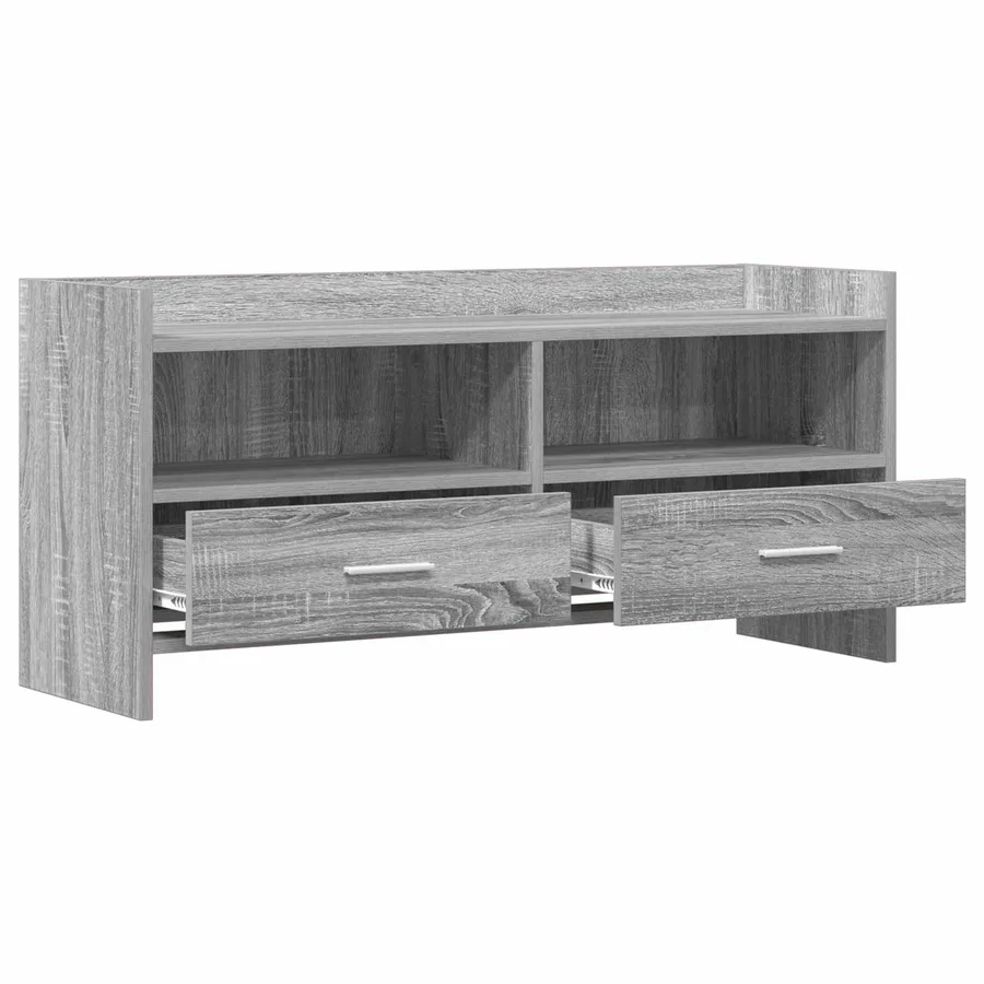 Meuble TV 100 x 33 x 47 cm Sonoma gris Bois d'ingénierie - 4