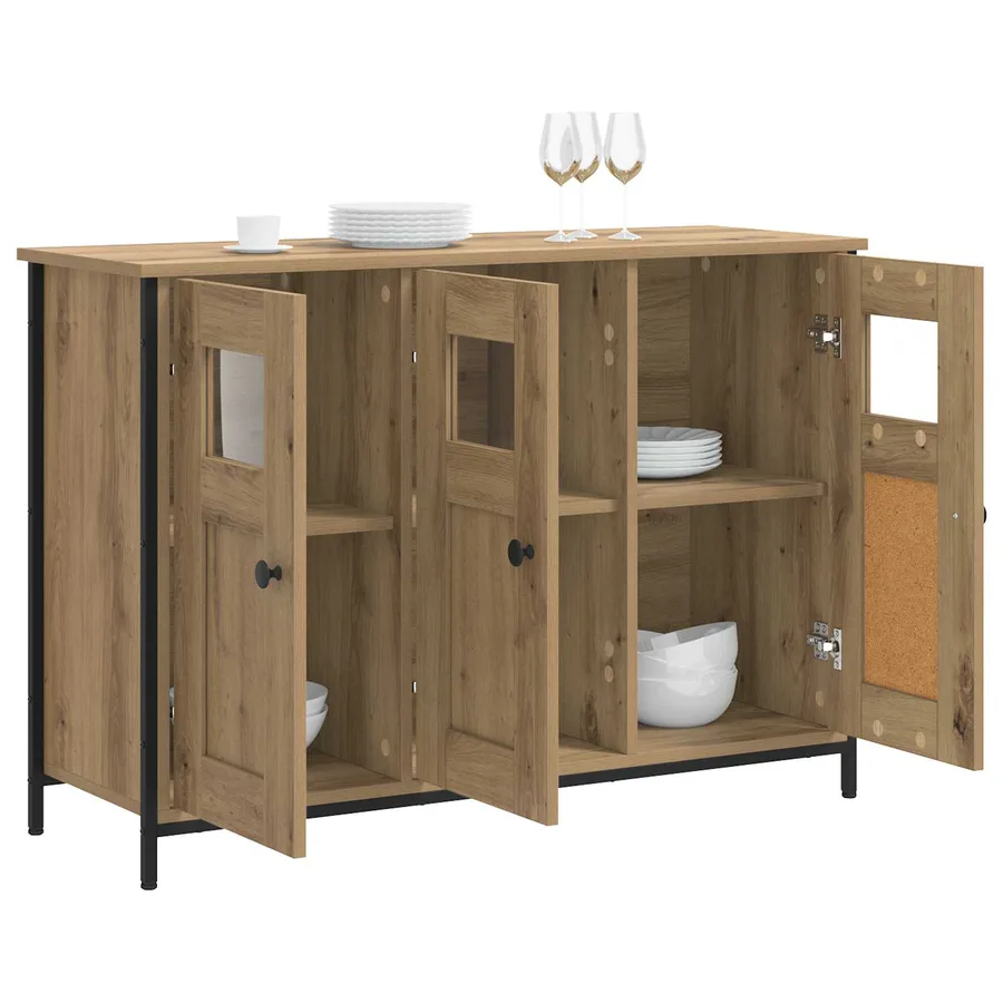 Buffet Chêne artisanal 100 x 35 x 70 cm Bois d'ingénierie - 3