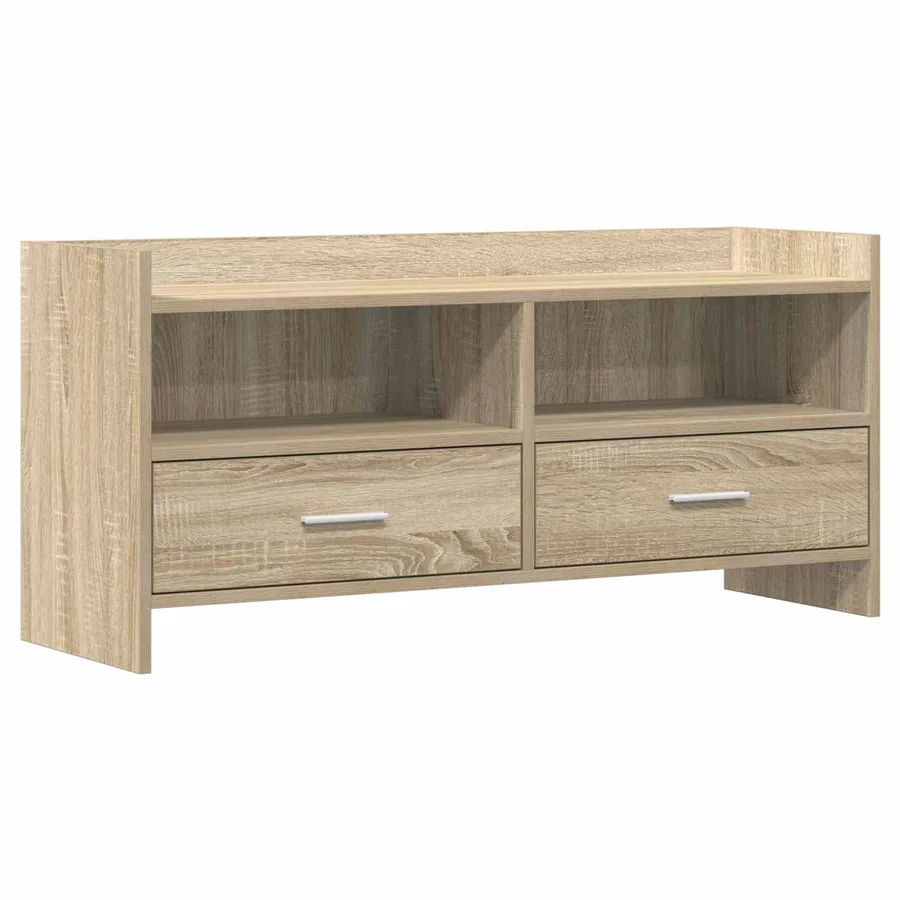 Meuble TV 100 x 33 x 47 cm Chêne Sonoma Bois d'ingénierie - 2
