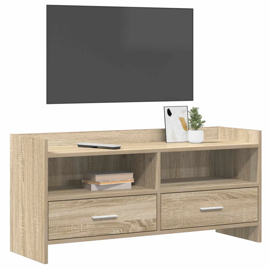 Meuble TV 100 x 33 x 47 cm Chêne Sonoma Bois d'ingénierie - 3