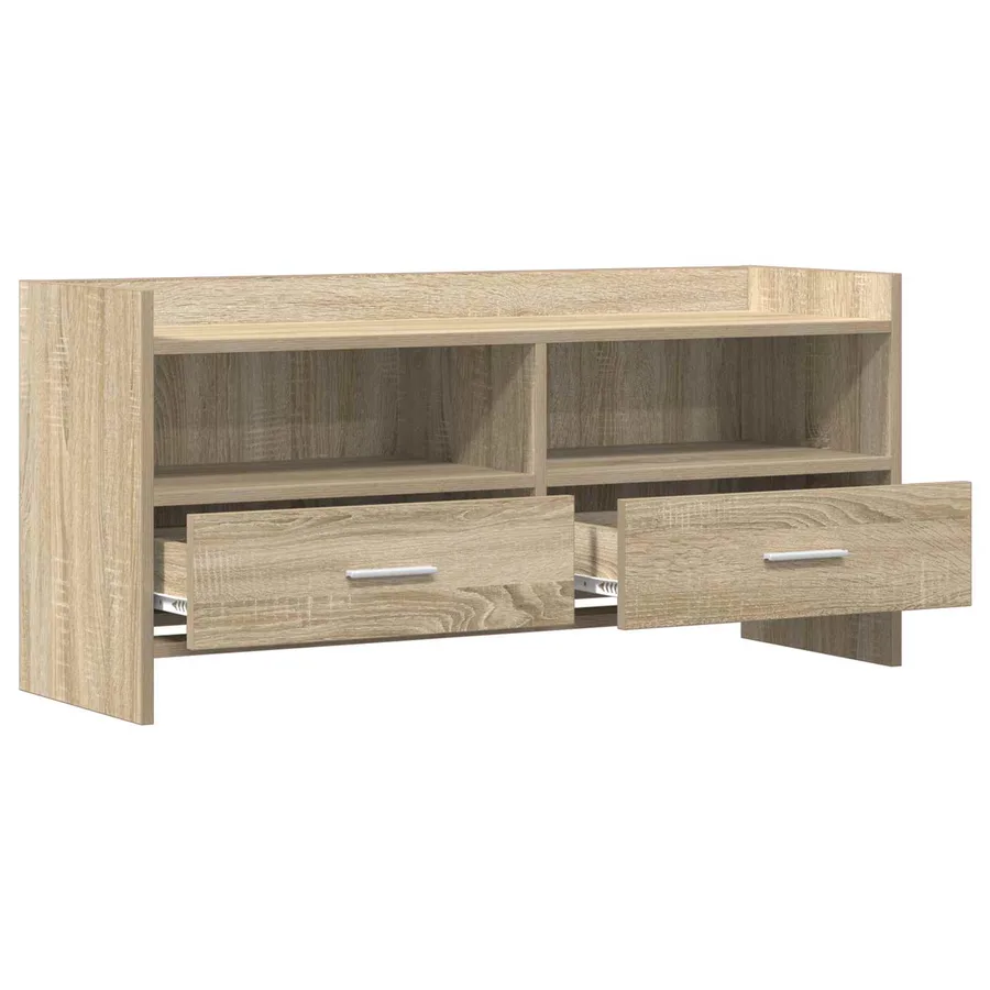 Meuble TV 100 x 33 x 47 cm Chêne Sonoma Bois d'ingénierie - 4