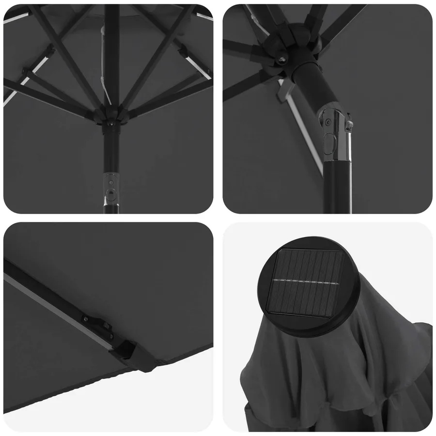 Parasol de jardin avec lumières LED et base 200 x 300 cm - 6