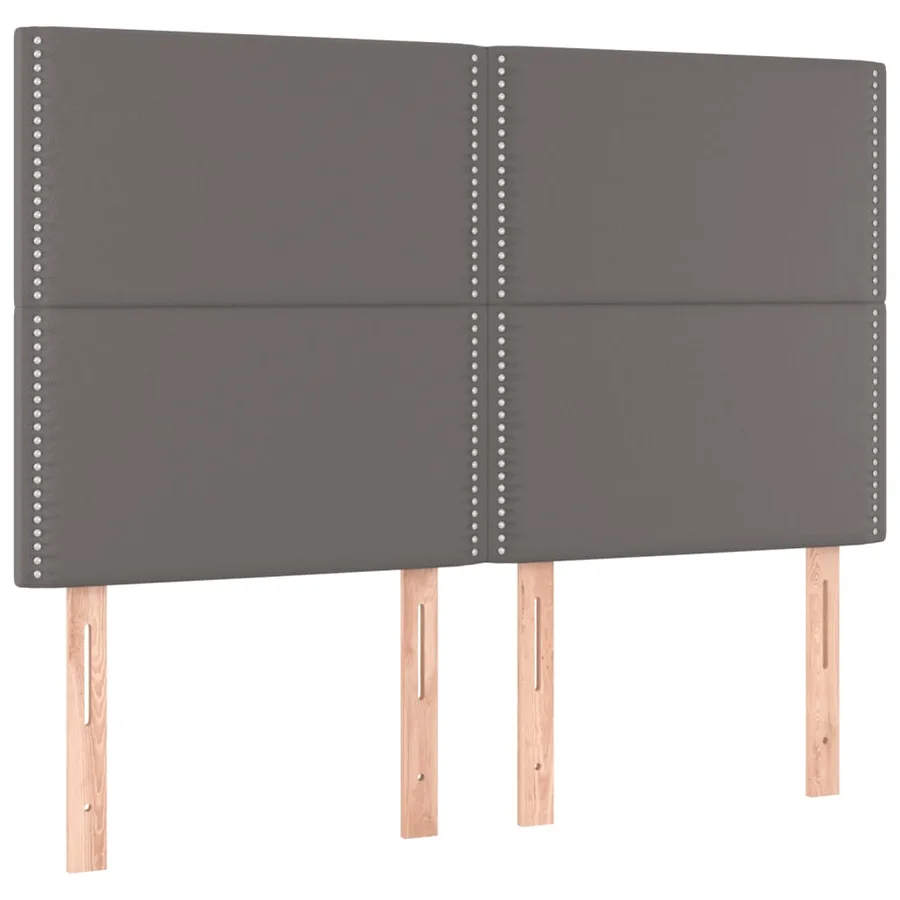 Sommier à lattes de lit avec matelas Gris 140x200 cm Similicuir - 6