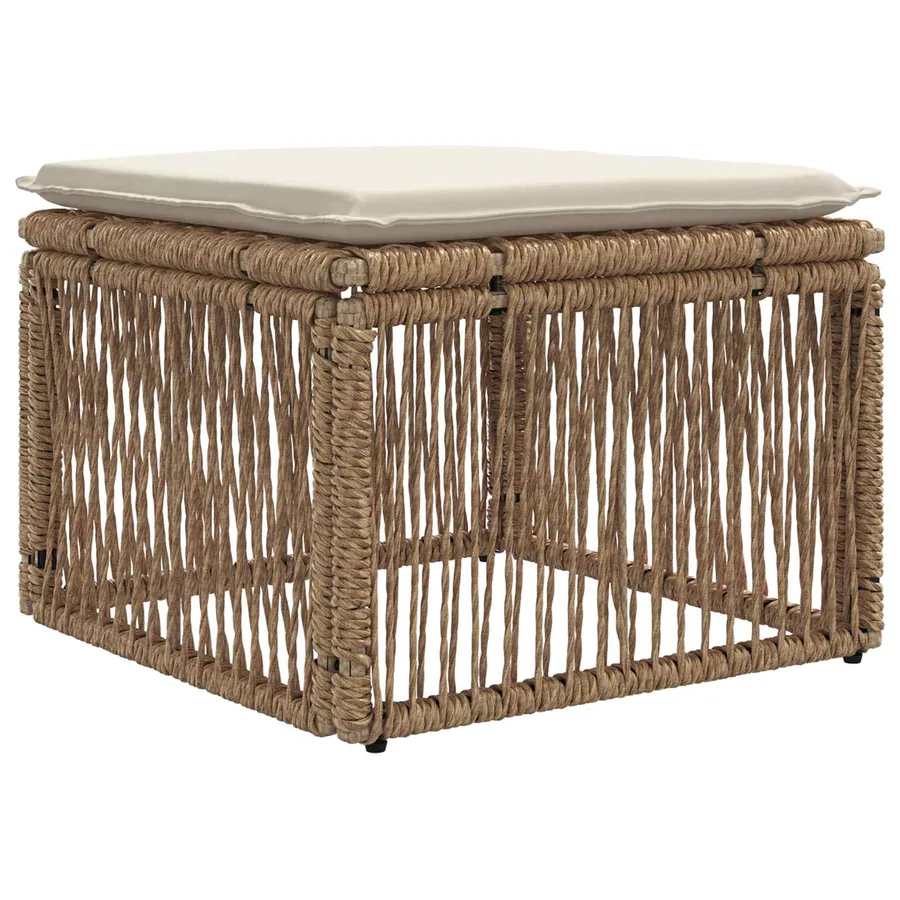 Ensemble de canapé de jardin 8 pcs Beige polyrotin - 5
