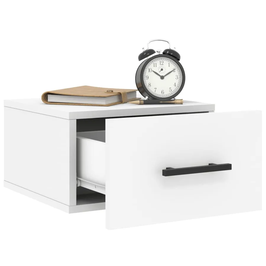 Table de chevet murale blanc 35x35x20 cm - 8