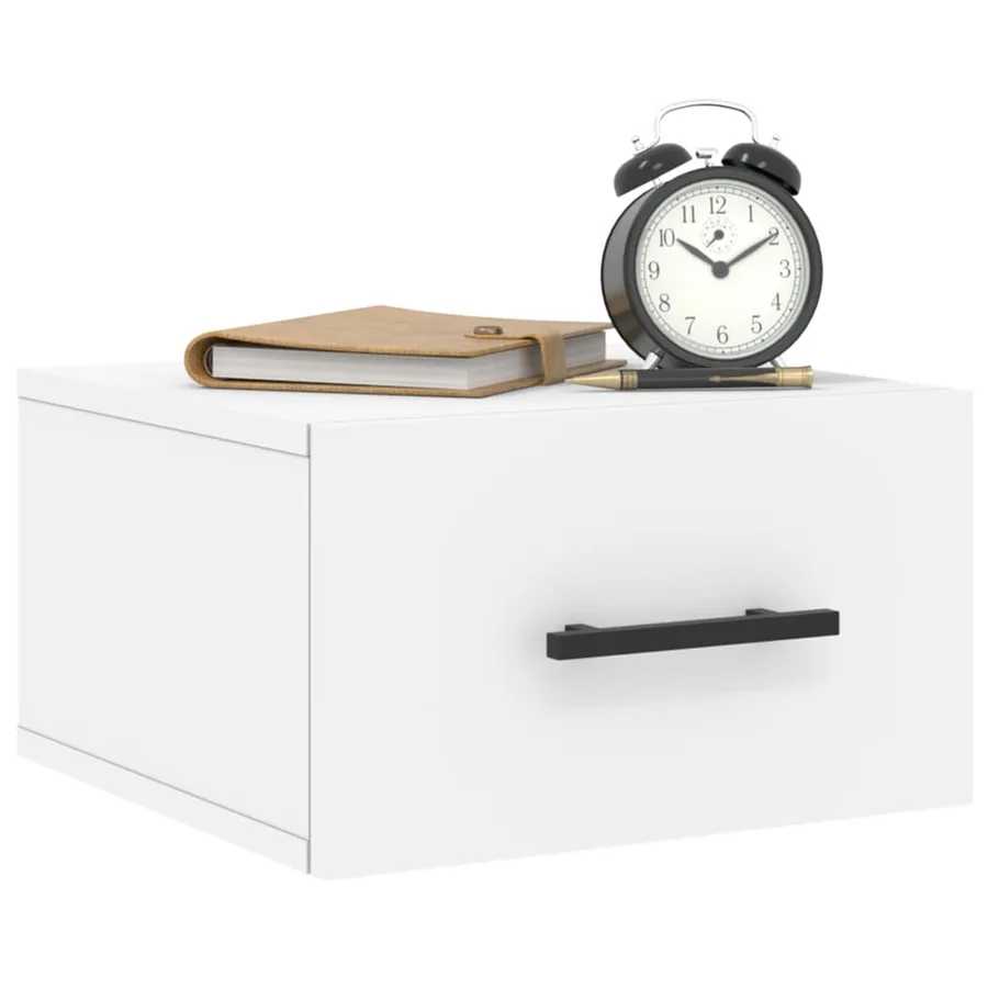 Table de chevet murale blanc 35x35x20 cm - 9