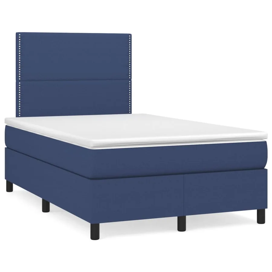 Sommier à lattes de lit avec matelas Bleu 120x200 cm Tissu - 2