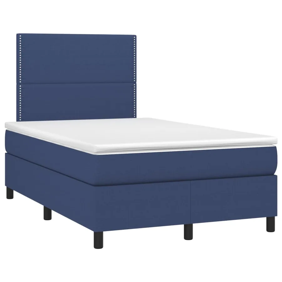 Sommier à lattes de lit avec matelas Bleu 120x200 cm Tissu - 3