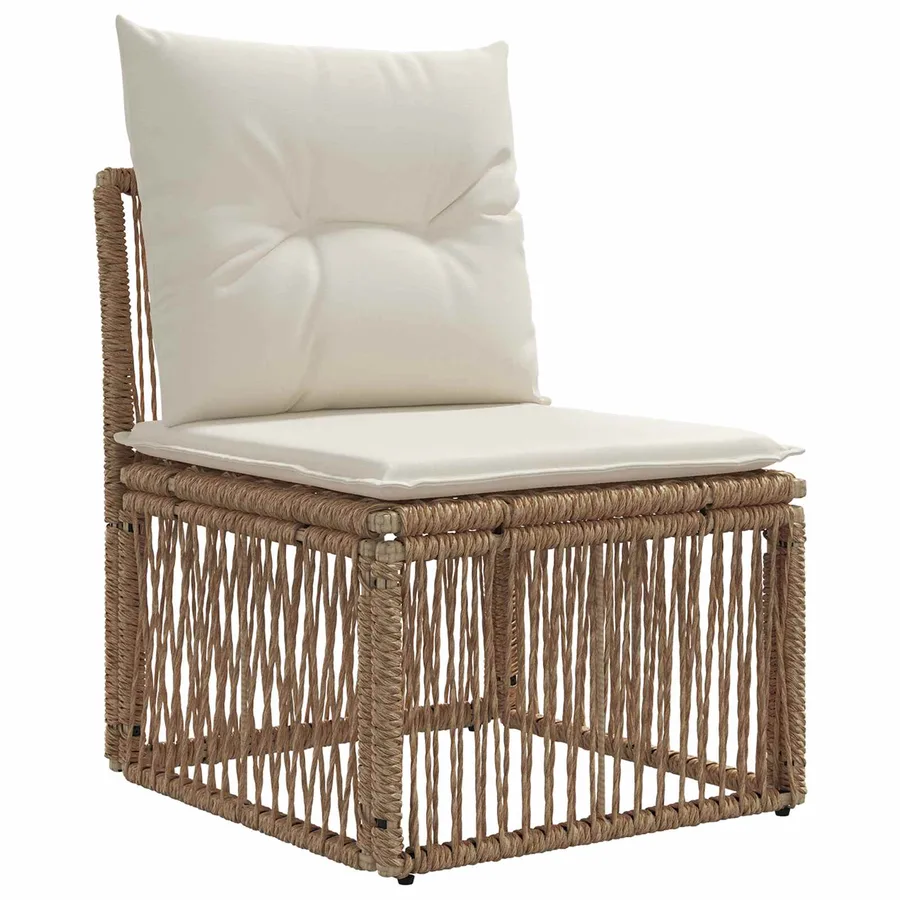 Ensemble de canapé de jardin 10 pcs Beige polyrotin - 4
