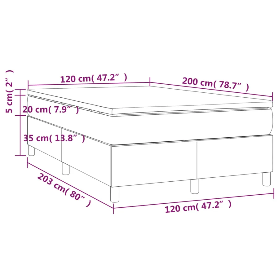 Sommier à lattes de lit avec matelas Bleu 120x200 cm Tissu - 10