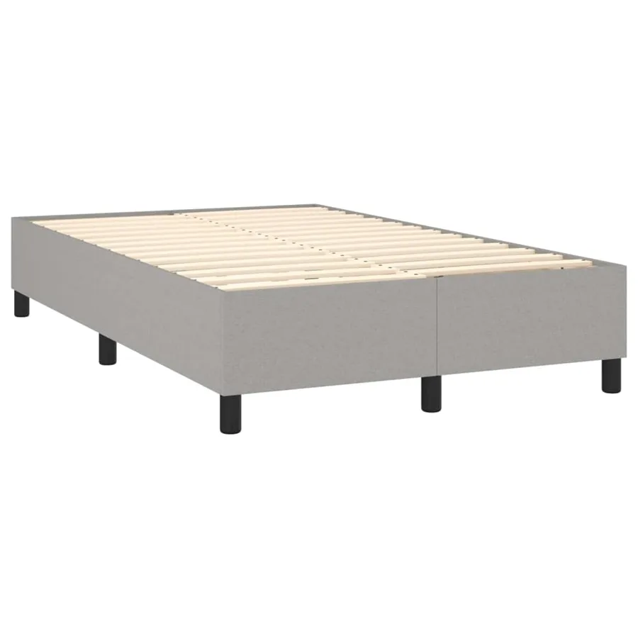 Sommier à lattes de lit et matelas et LED Gris clair 120x200 cm - 5