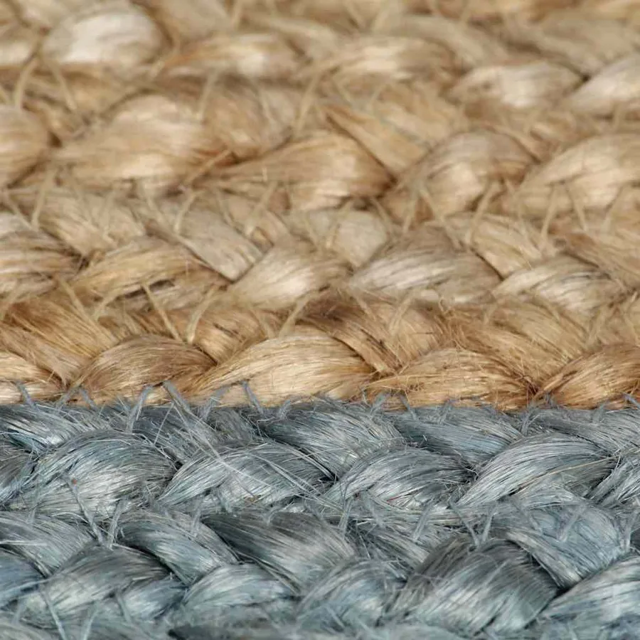 Tapis fait à la main Jute avec bord vert olive 240 cm - 5