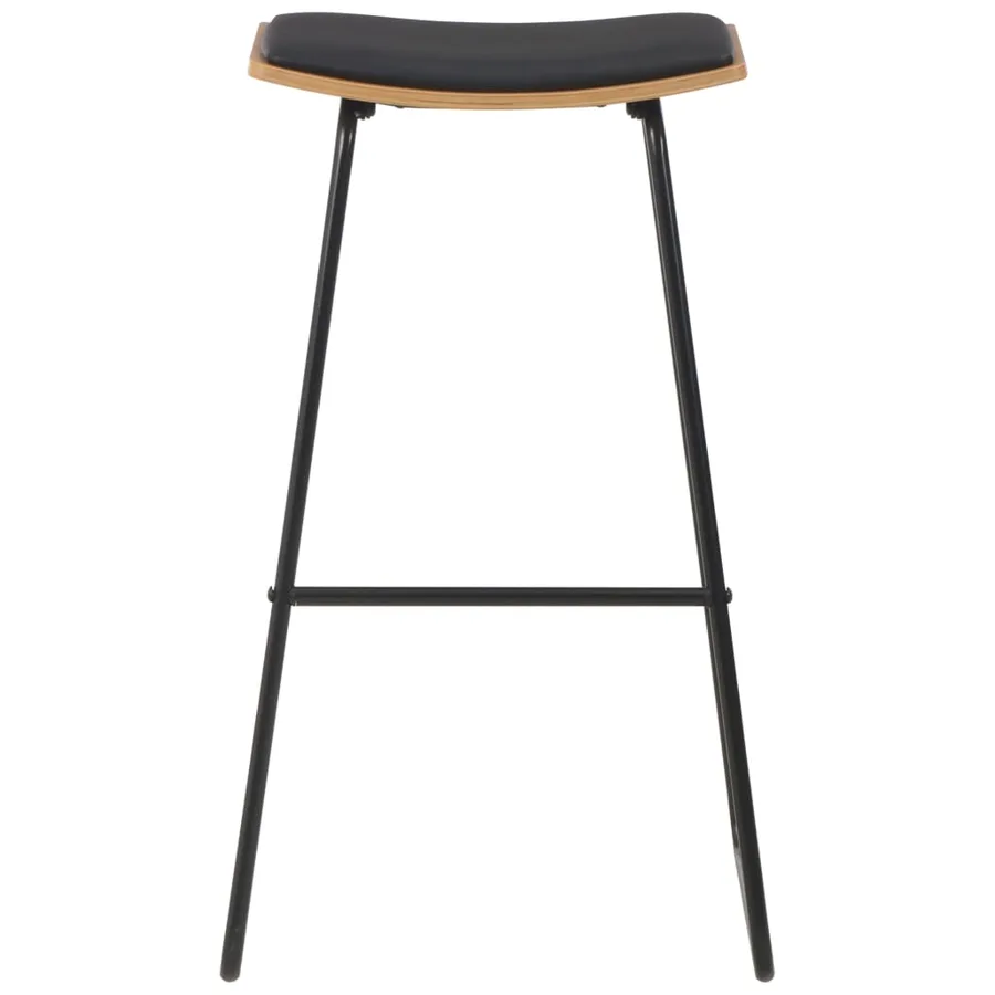 Tabourets de bar lot de 2 noir similicuir - 3