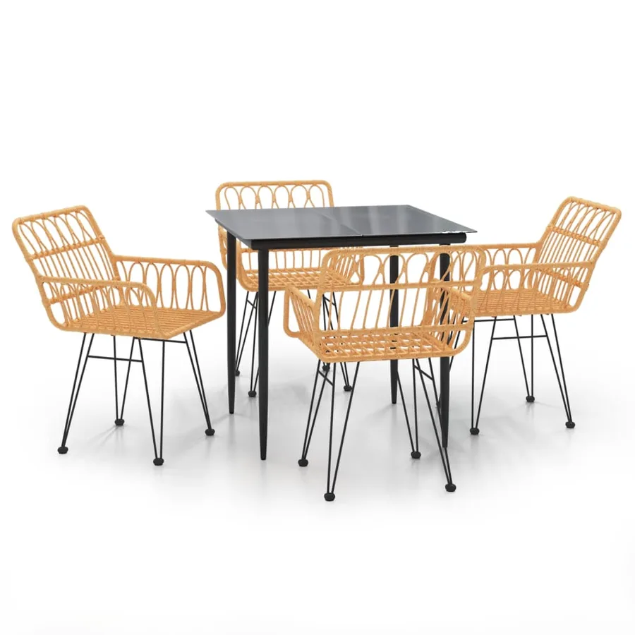 Ensemble à manger de jardin 5pcs Résine tressée - 2