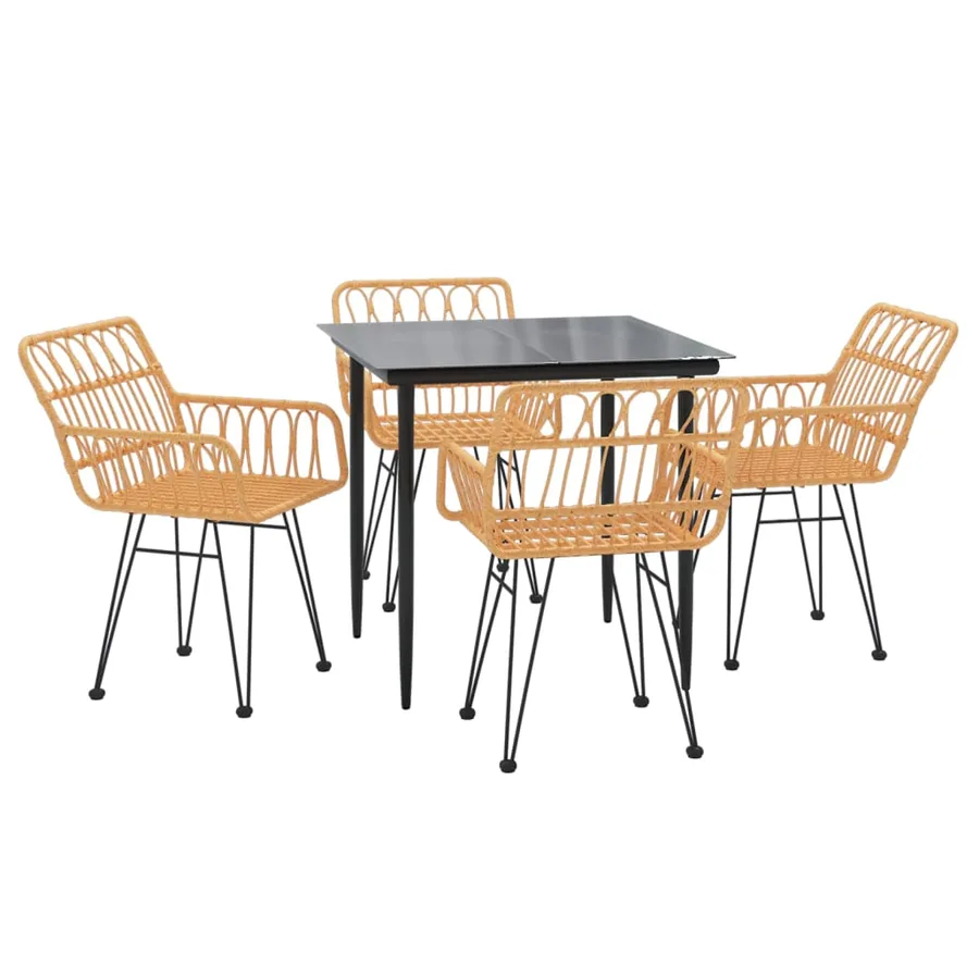 Ensemble à manger de jardin 5pcs Résine tressée - 3