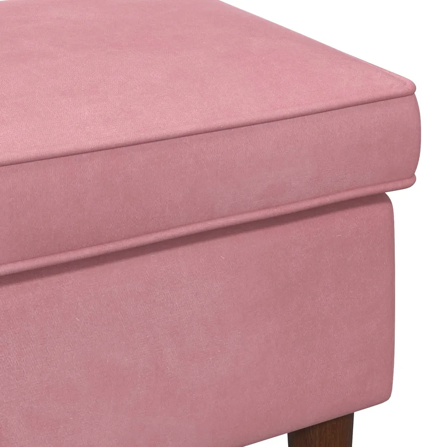 Pouf Rose 55 x 35 x 41 cm Velours - 5