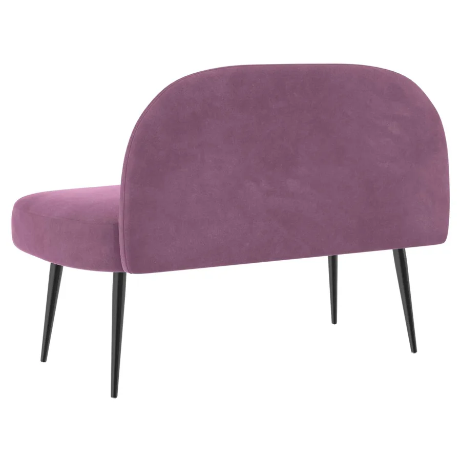 Banc rembourré avec dossier Pourpre 110 x 60 x 76 cm Velours - 4