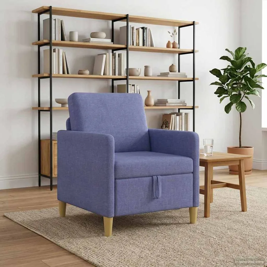 Sofa avec rangement Bleu denim 72 x 78 x 87 cm Polyester - 3