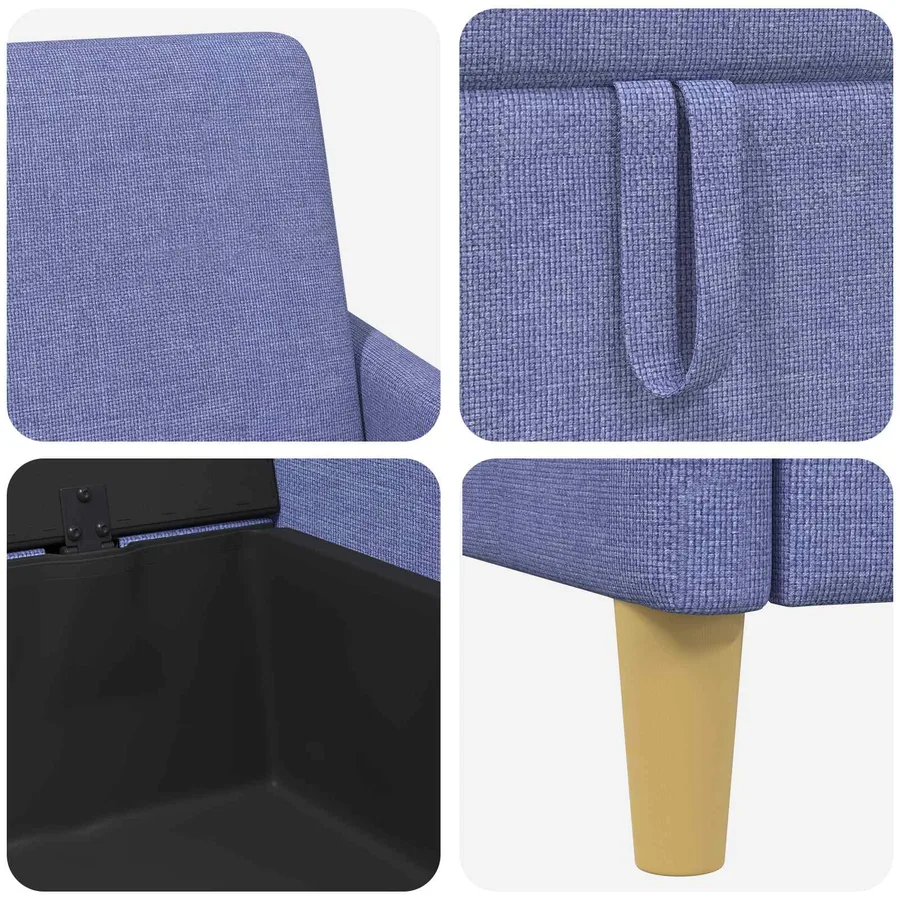 Sofa avec rangement Bleu denim 72 x 78 x 87 cm Polyester - 7