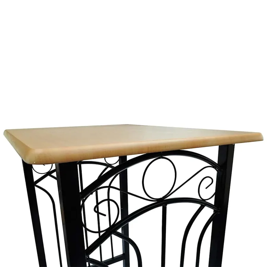 Table et tabouret de bar 3 pcs Bois et acier - 5