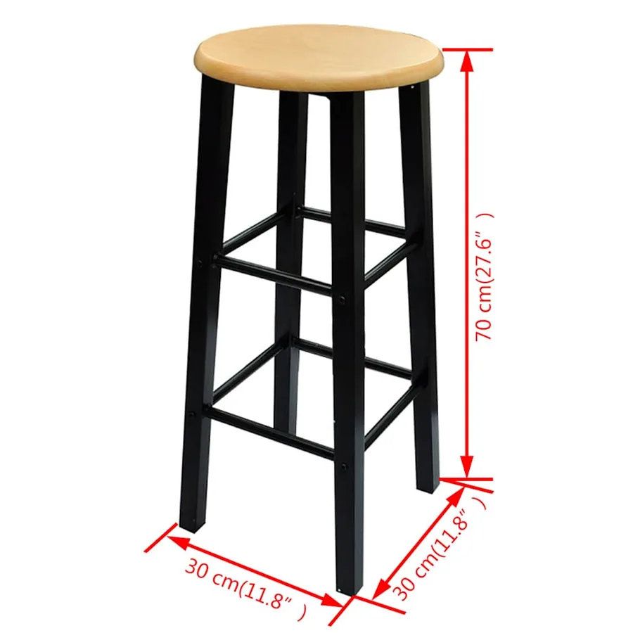 Table et tabouret de bar 3 pcs Bois et acier - 7