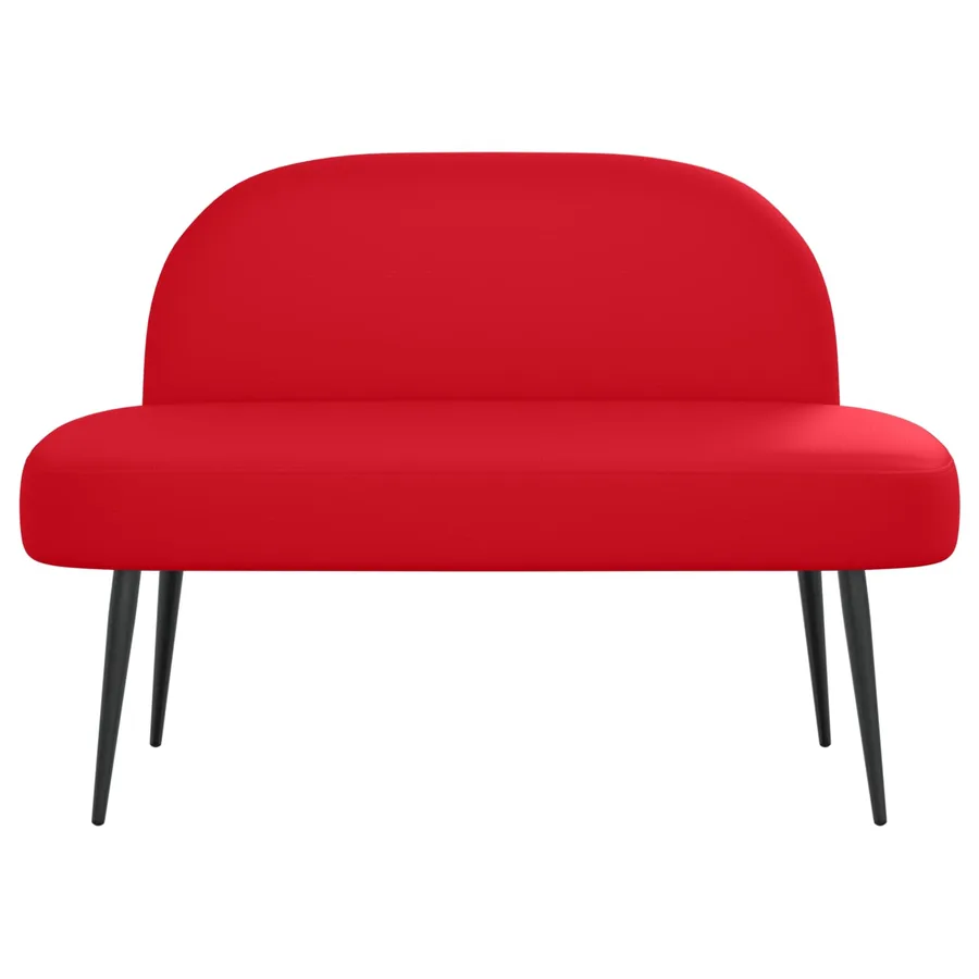 Banc rembourré avec dossier Rouge 110 x 60 x 76 cm Simili cuir - 3