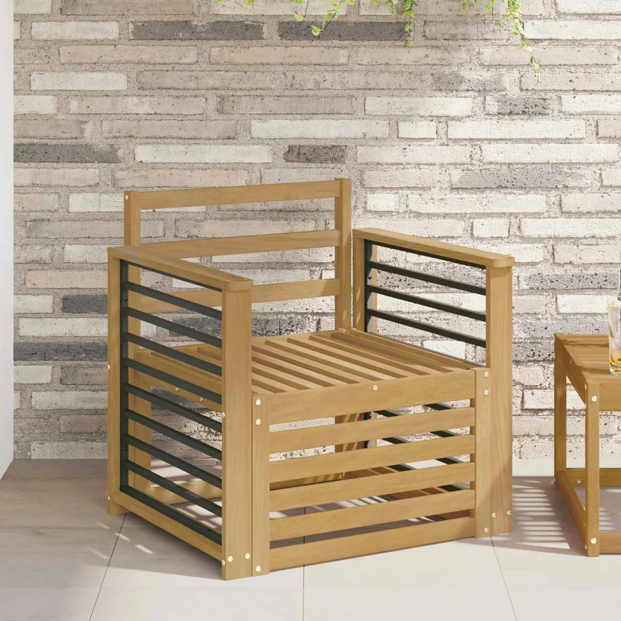 Ensemble de canapés d'extérieur Bois d'Acacia Massif Blanc