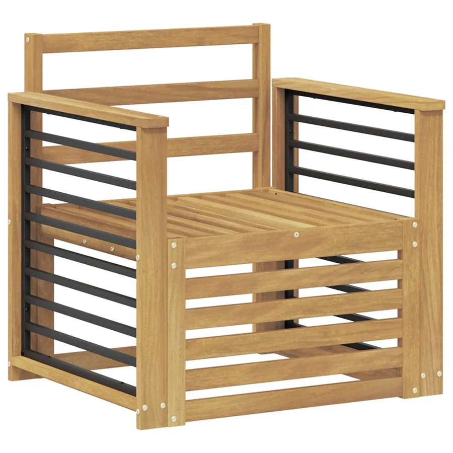 Ensemble de canapés d'extérieur Bois d'Acacia Massif Blanc - 2