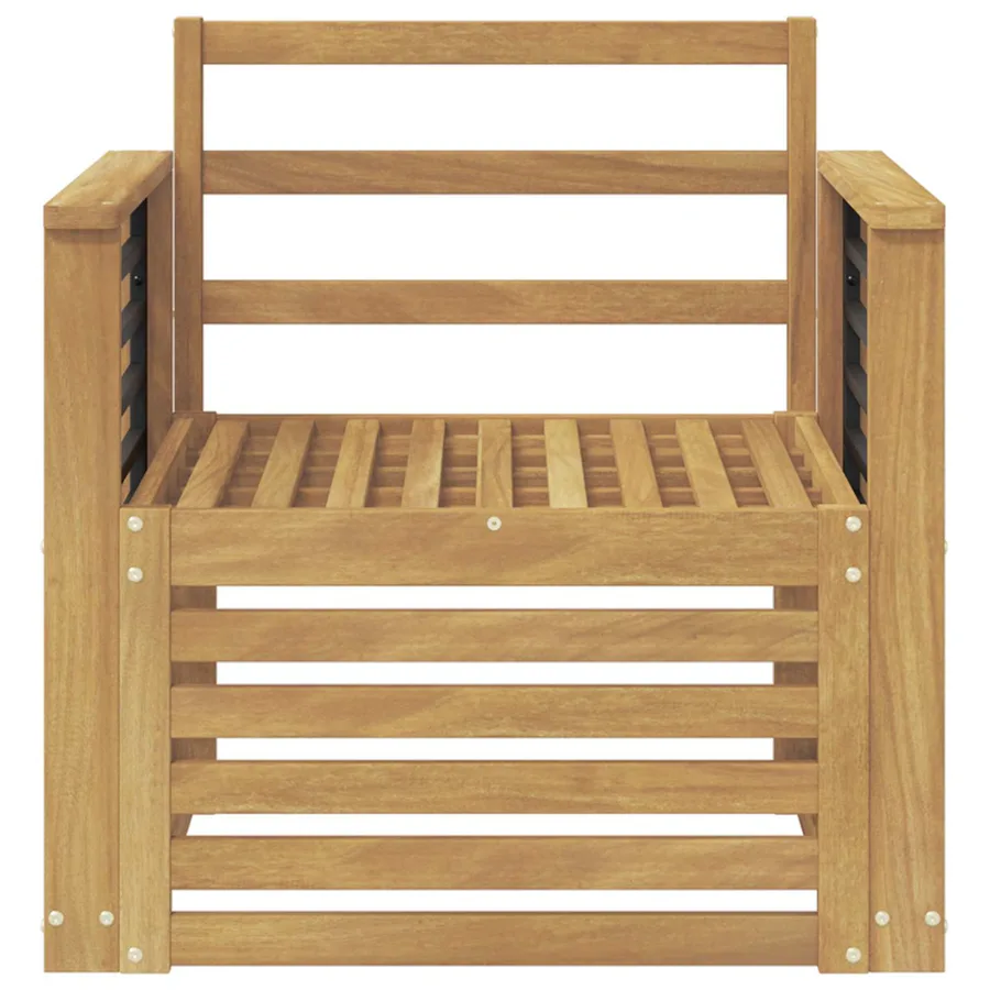 Ensemble de canapés d'extérieur Bois d'Acacia Massif Blanc - 3