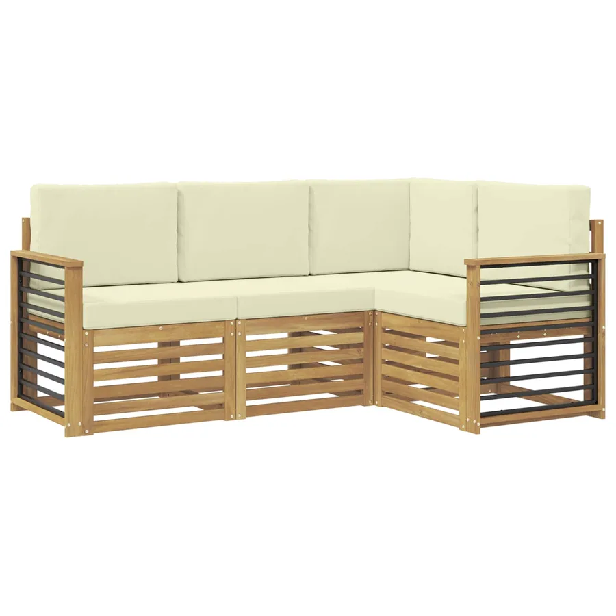 Ensembles de canapés 4 pcs Blanc et crème Polyester - 2