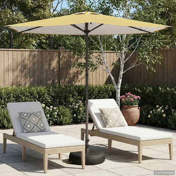 Parasol de jardin 270 x 270 cm Polyester Rectangulaire