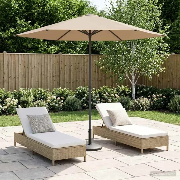 Parasol de jardin 230 x 230 cm Polyester Rectangulaire Taupe