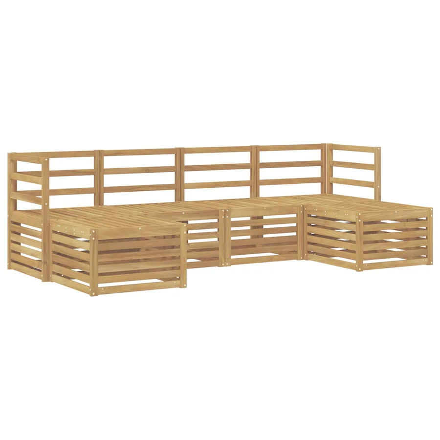Ensembles de canapés 6 pcs Blanc Bois d'Acacia Massif - 2