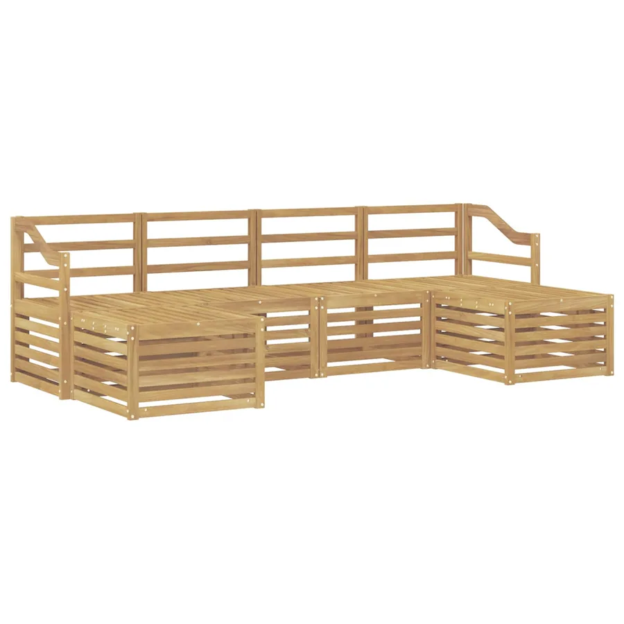 Ensembles de canapés 6 pcs Blanc Bois d'Acacia Massif - 2
