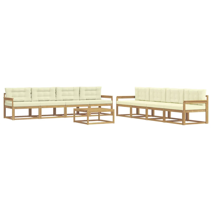 Ensemble de canapés d'extérieur 9 pcs Blanc et crème - 2