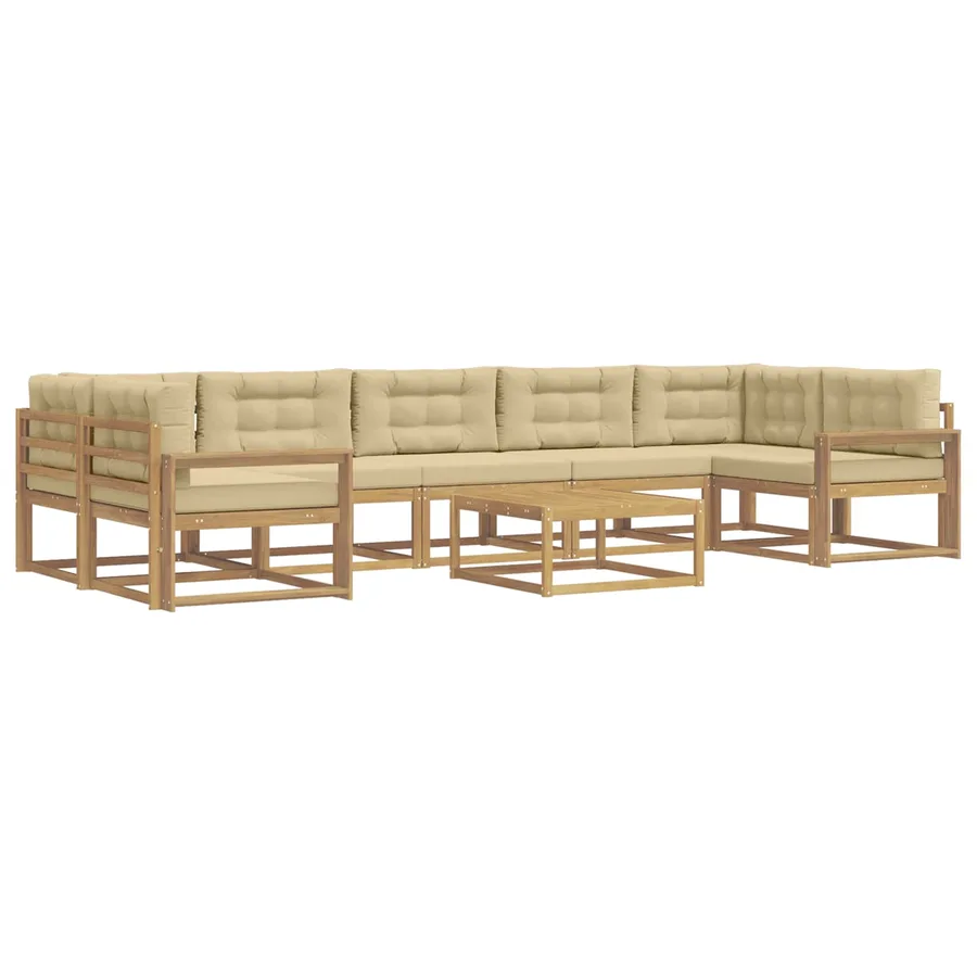 Ensemble de canapés d'extérieur 6 pcs Blanc et Beige - 2