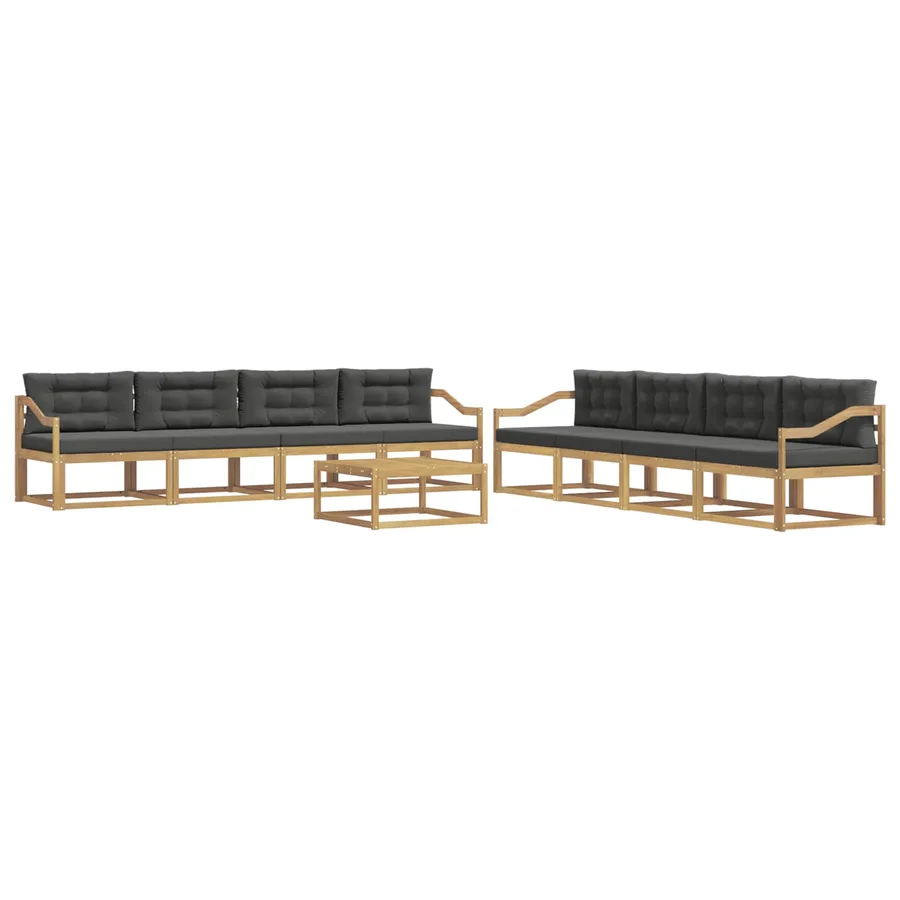Ensemble de canapés d'extérieur 9 pcs Blanc et anthracite - 2