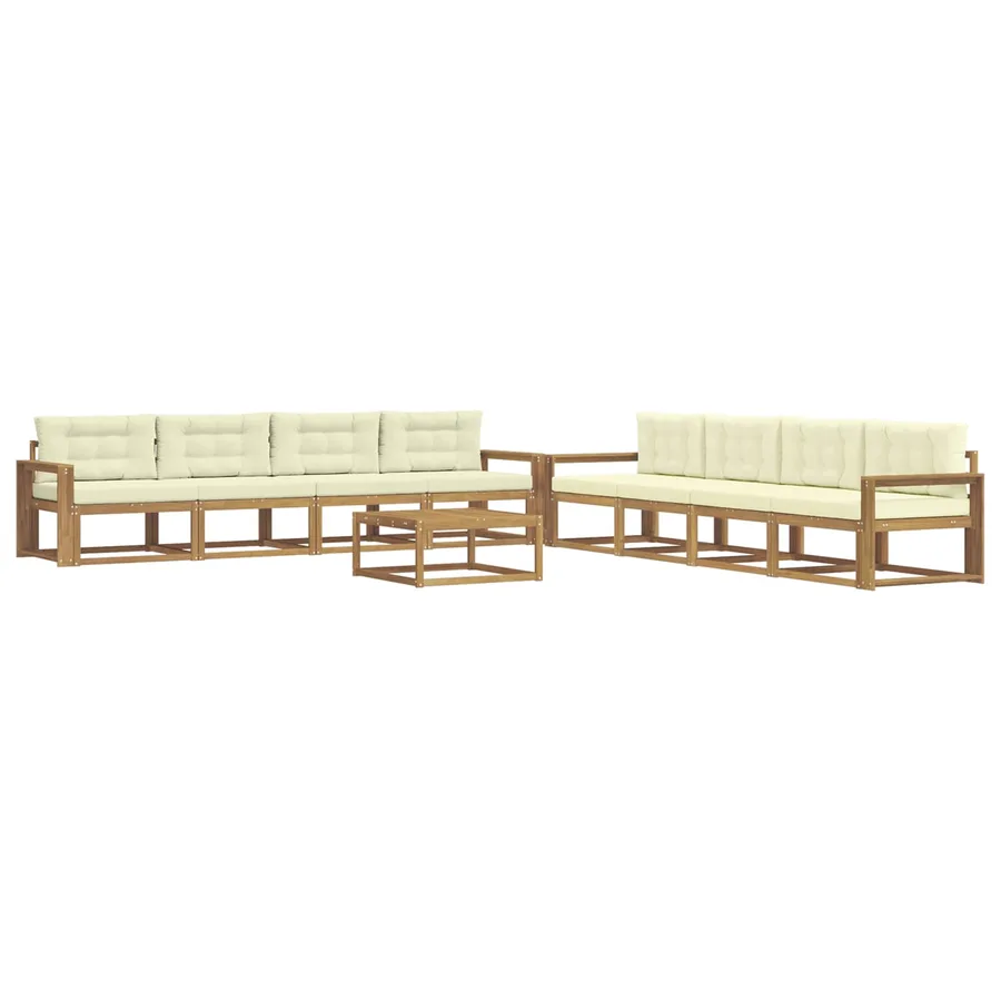 Ensemble de canapés d'extérieur 9 pcs Blanc et crème - 2