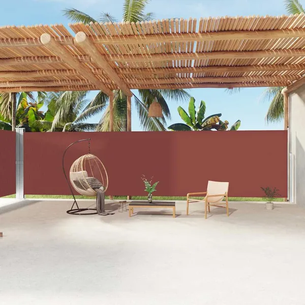 Auvent latéral rétractable Marron 200x1200 cm
