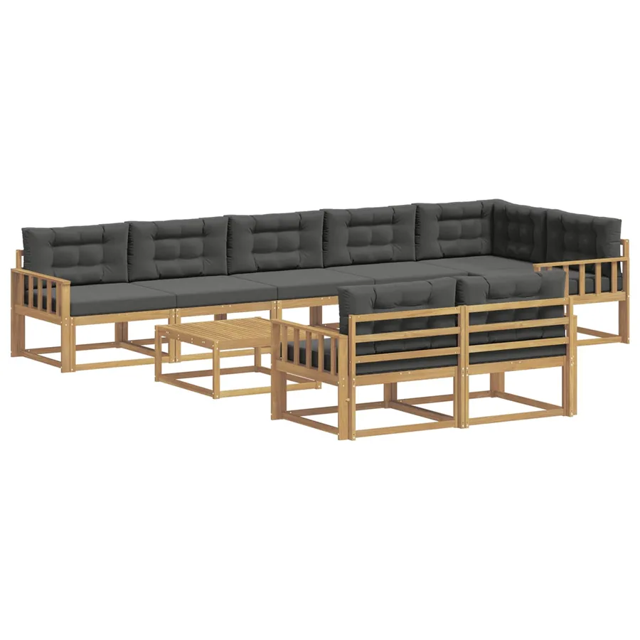 Ensemble de canapés d'extérieur 9 pcs Blanc et anthracite - 2