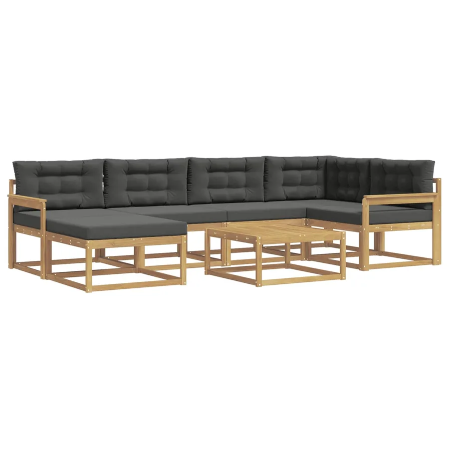 Ensemble de canapés d'extérieur 7 pcs Blanc et anthracite - 2