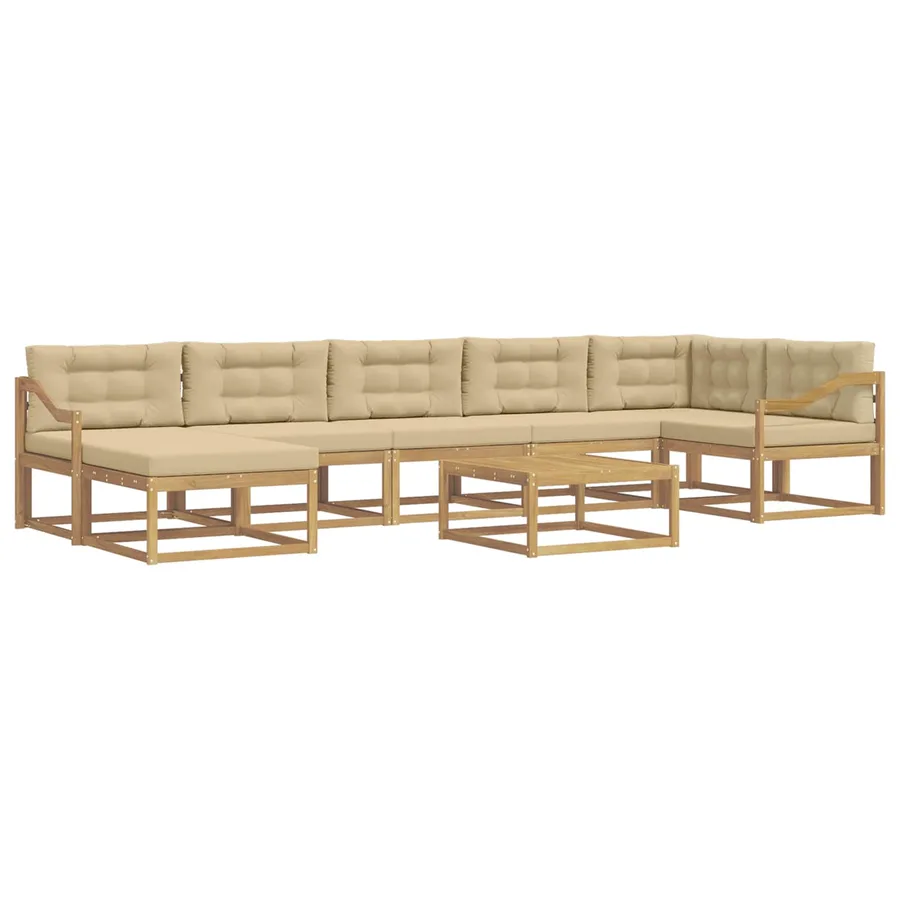 Ensemble de canapés d'extérieur 8 pcs Blanc et Beige - 2